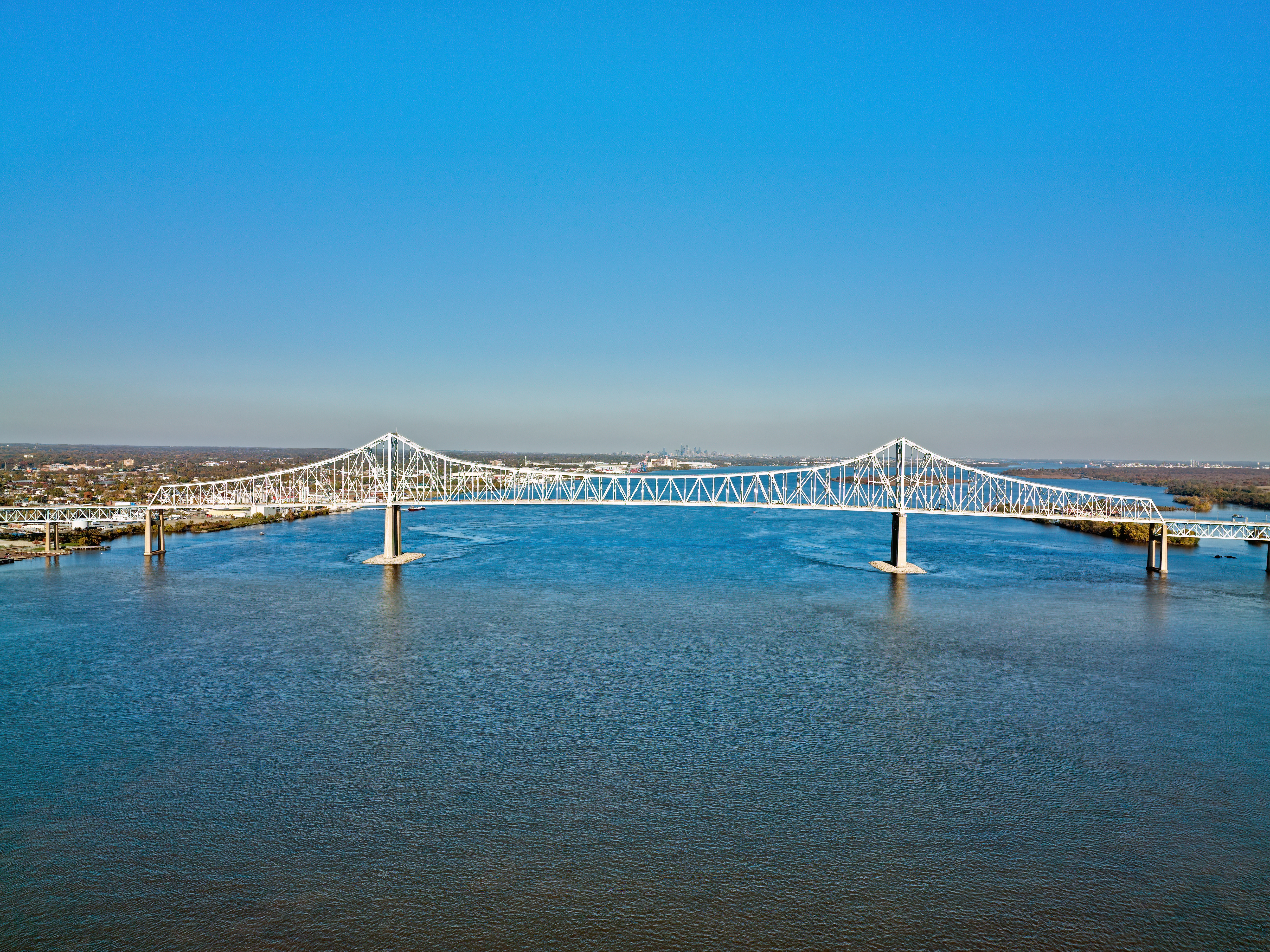 Aerial View of the Commodore Barry Bridge in Chester Pennsylvania Aerial View of the Commodore Barry Bridge in Chester Pennsylvania