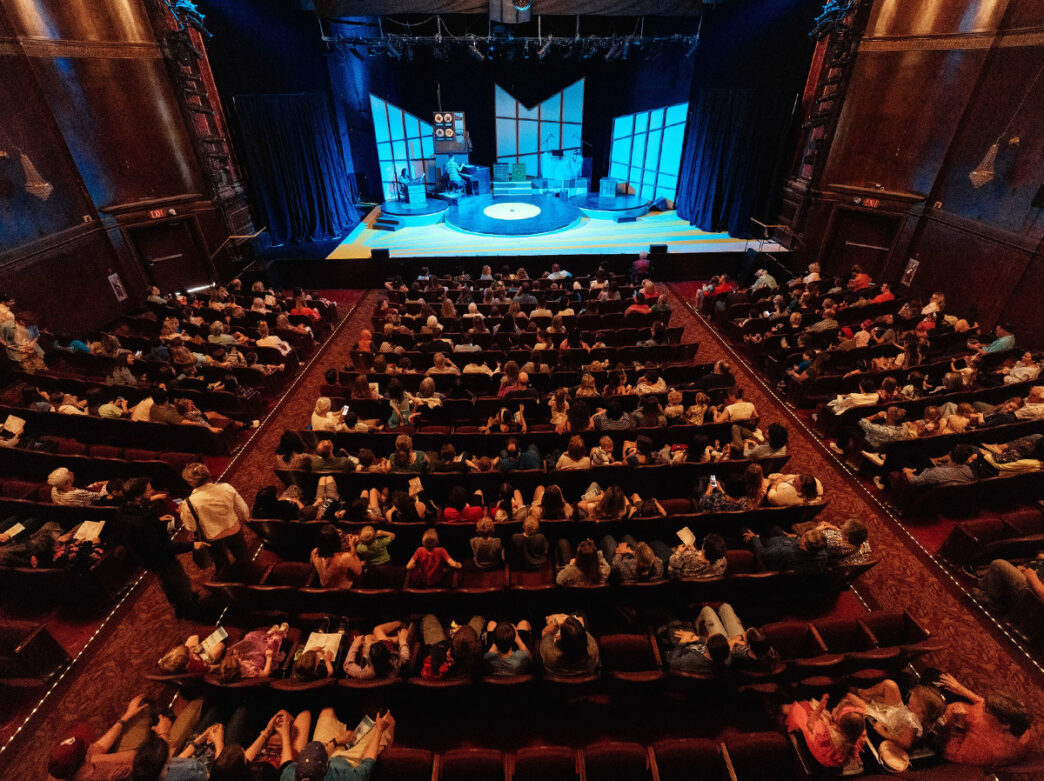 Overhead view of the interior of the Media Theatre